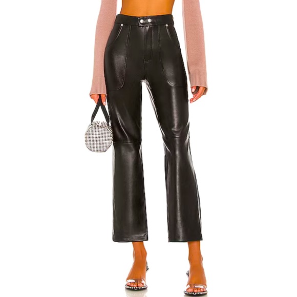 Size 24 Faux Leather High Rise Pants - Picture 2 of 6